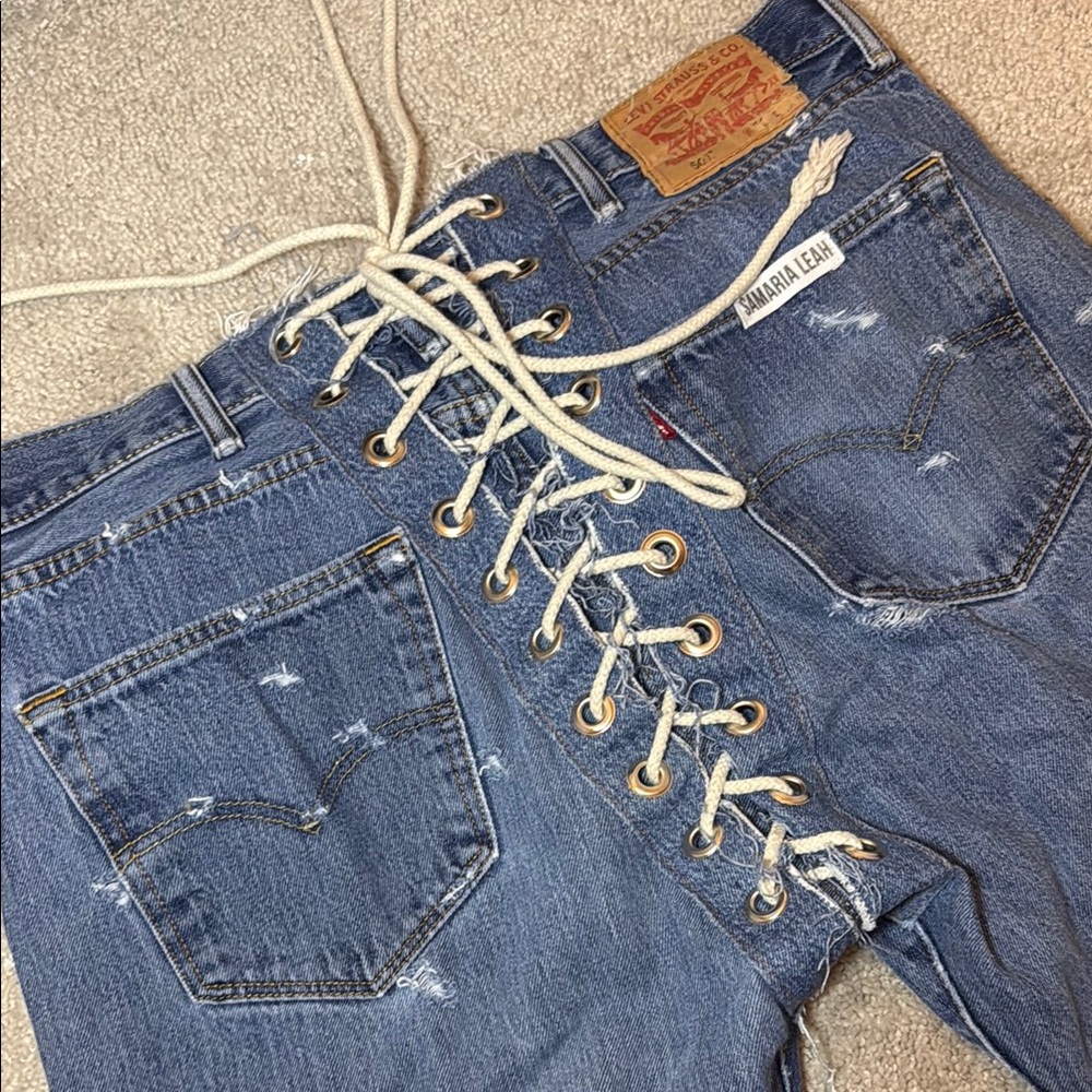 Levi's Blue Lace-Up Women Jeans